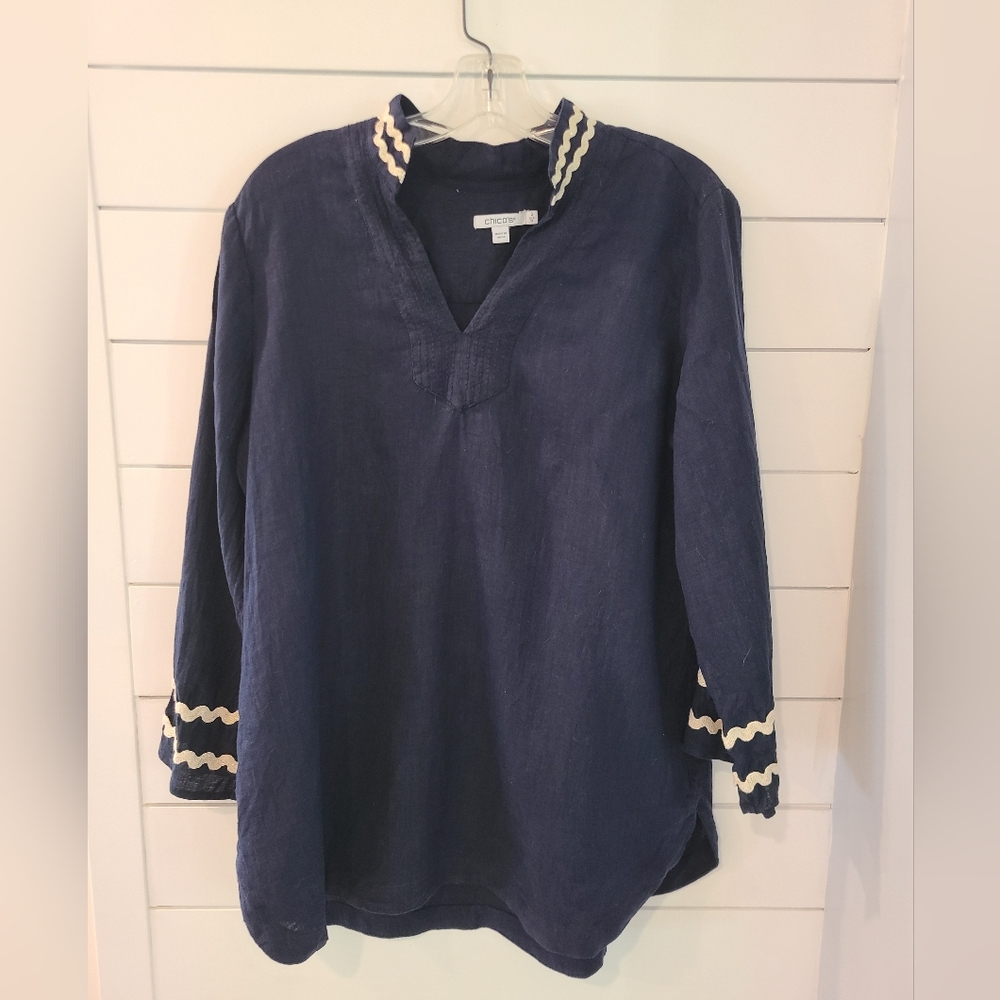Chico's Navy Linen Tunic